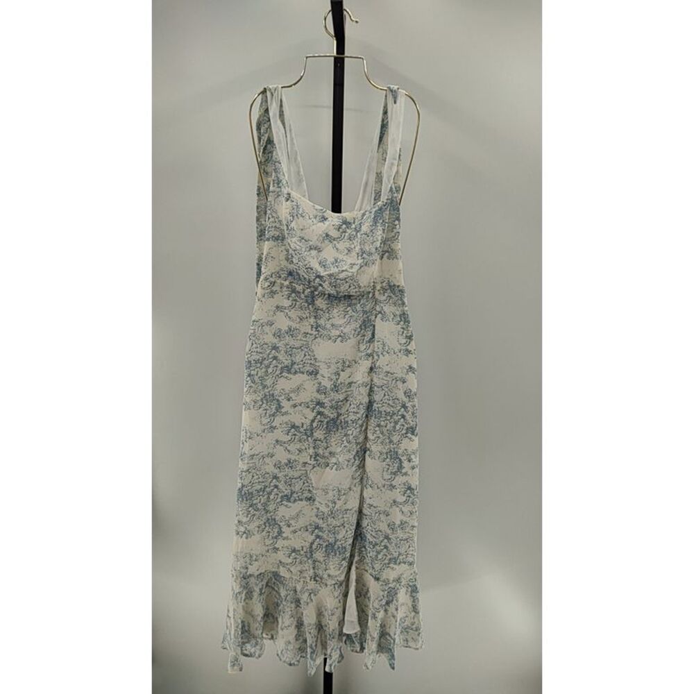 Lulu's Blue and White Toile Midi Slip Dress